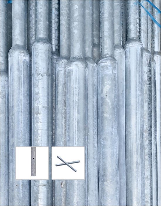 Flespaal - verzinkt staal - inclusief ankers 2000 mm
