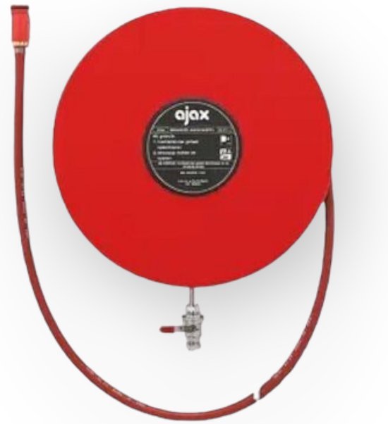Brandslanghaspel - 25 meter - M2 - Ajax Brandbeveiliging - inclusief montageset - aansluitstuk - KIWA - NEN-671 - brandhaspel - haspelslang