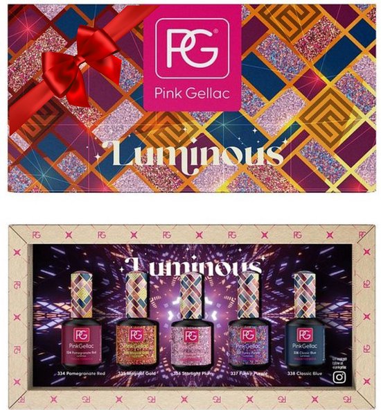 Pink Gellac Collection Box Kerstcadeau voor Vrouwen - Ideale Kerstcadeaus - Kerstcadeau voor Vriendin - Kerstcadeau voor Moeders - Set van 3 x 15ml Feestelijke Kleuren
