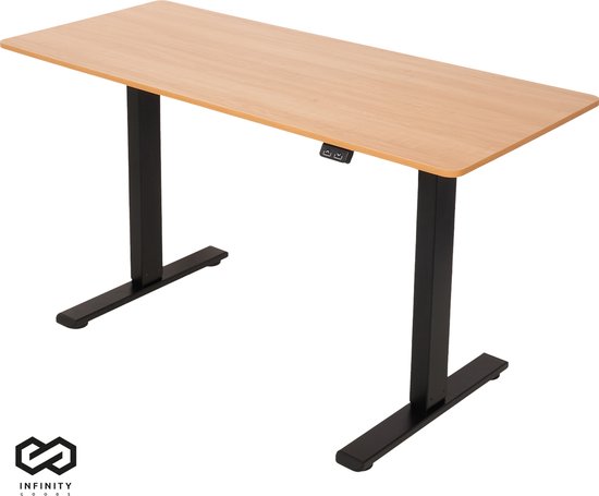 Infinity Goods Zit Sta Bureau - Elektrisch Verstelbaar In Hoogte - 120 x 60 CM - Bruin