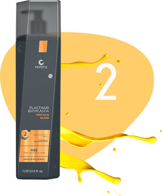 Honma Tokyo - keratine Behandeling - Voor fijn en geblondeerd haar te stylen - PlastHair Precious Blend - Stap 2 - 1000ML