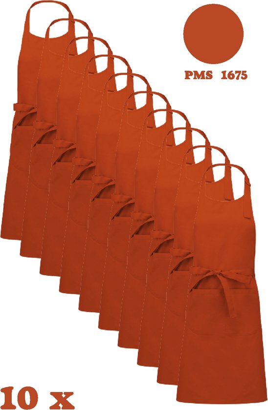 Awesome-Gifts - Horeca schort - Keukenschort - Kookschort - Barbecueschort - onbedrukt - 76 x 90 cm - per 10 stuks - Burnt Orange