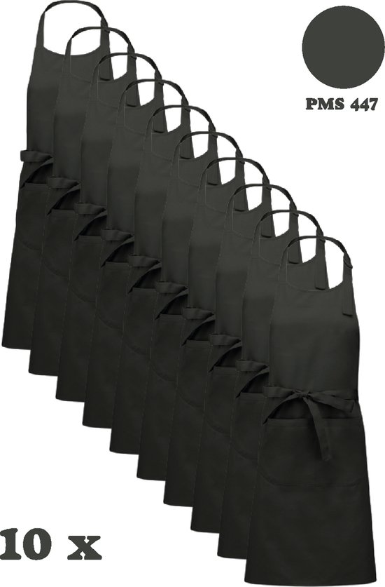 Awesome-Gifts - Horeca schort - Keukenschort - Kookschort - Barbecueschort - onbedrukt - 76 x 90 cm - per 10 stuks - Dark Grey