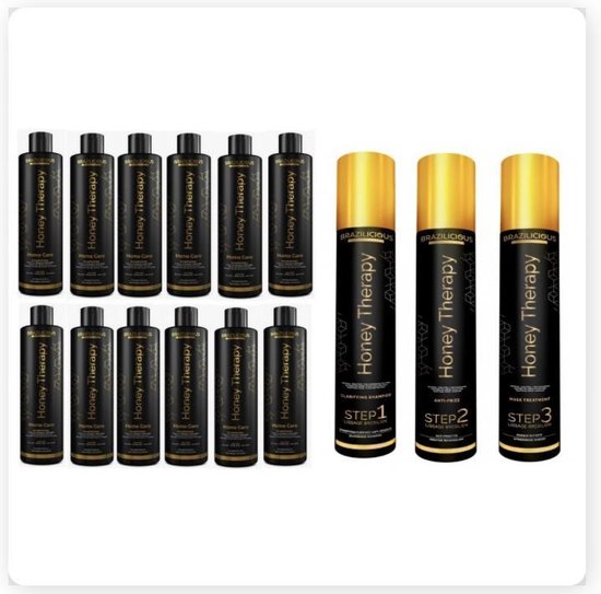 BraziliCious Honey Therapy & Brazilicious Honey Conditioner   12 x 250 ml  Onderhoudsconditioner voor de keratine behandeling
