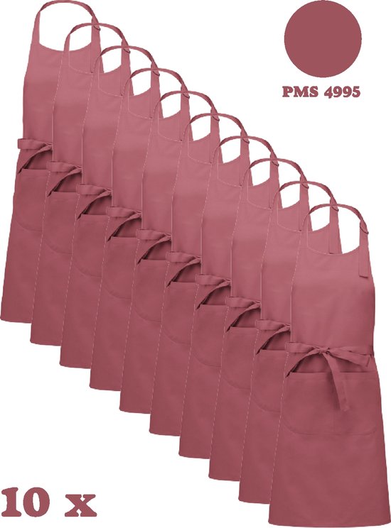 Awesome-Gifts - Horeca schort - Keukenschort - Kookschort - Barbecueschort - onbedrukt - 76 x 90 cm - per 10 stuks - Marsala