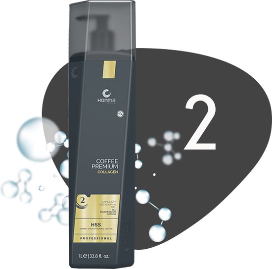 Honma Tokyo - Keratine Behandeling - Stijl haar met natuurlijk volume - Coffee Premium Collagen - Stap 2 - 1000ML