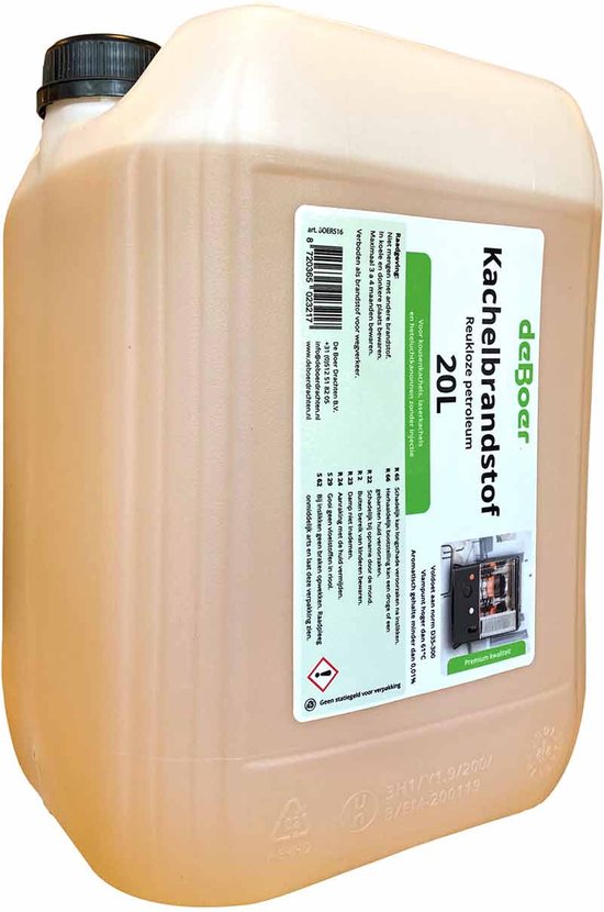 De Boer Kachelbrandstof 20L Reukloze Petroleum Type C