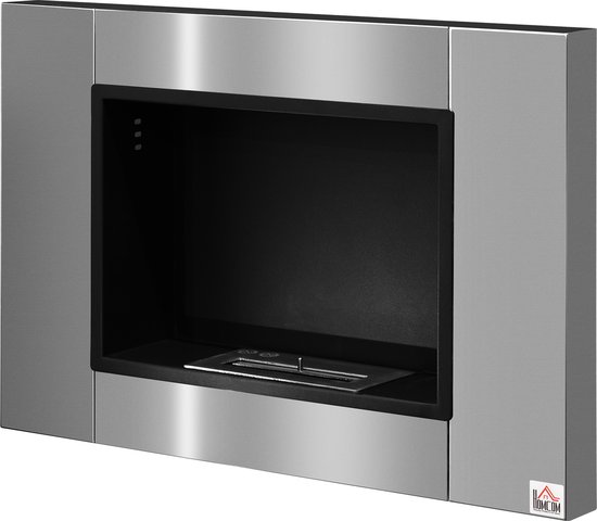 HOMCOM Ethanolhaard 1,5 L bio-ethanolbrander 2,5 uur. Brandtijd geen rook metaal 820-158