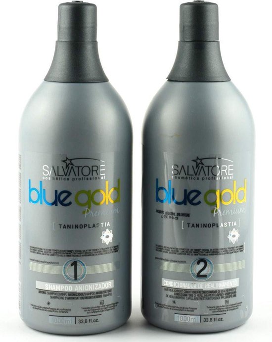 Salvatore Blue Taninoplastia Gold Keratine Treatment Keratin Behandeling 2x1000ml kit zijdig&glanzend glad haar