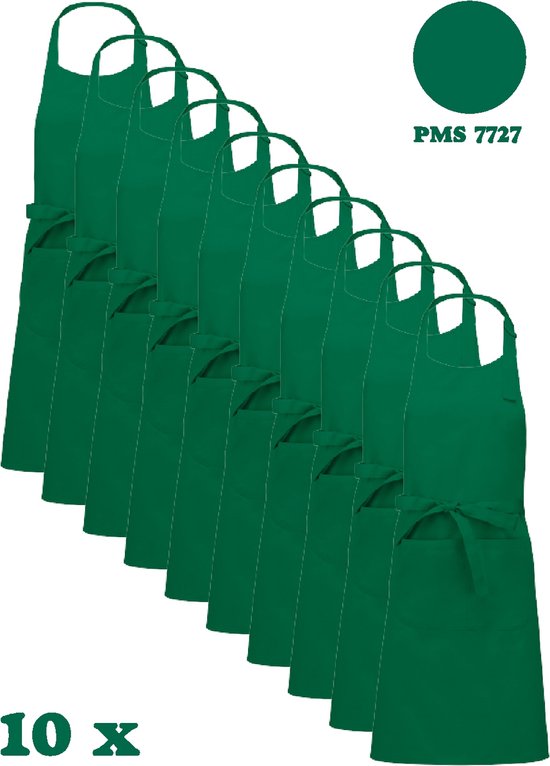 Awesome-Gifts - Horeca schort - Keukenschort - Kookschort - Barbecueschort - onbedrukt - 76 x 90 cm - per 10 stuks - Kelly Green