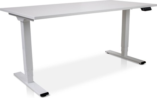 Zit-sta bureau elektrisch verstelbaar - MRC COMFORT | 160 x 80 cm | frame wit - blad wit