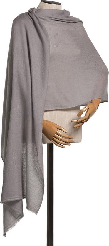 Pashmina 100 % kasjmier Steel Grey