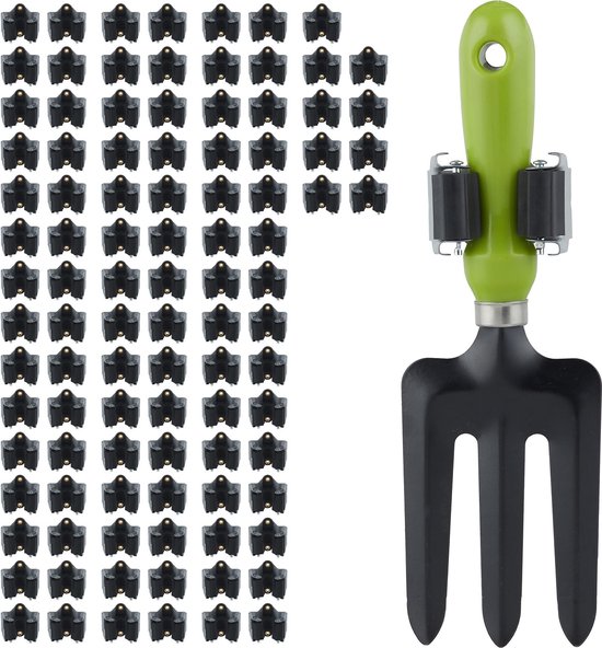 Relaxdays 100x ophangsysteem tuingereedschap - bezem houder - gereedschapshouder - rubber