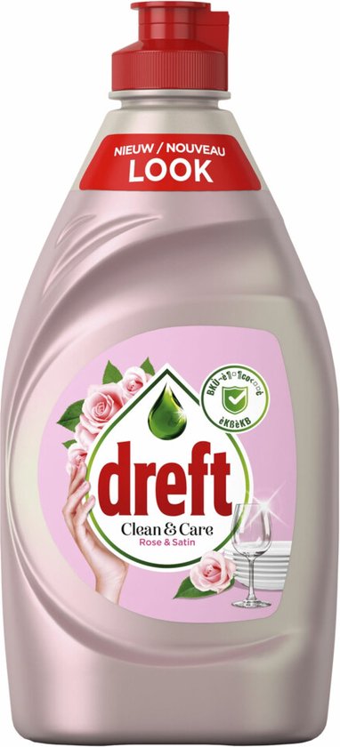 Dreft Clean & Care Afwasmiddel Rose & Satin - 10 x 350 ml - Voordeelverpakking
