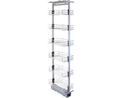 KuKoo Uittrekbare Keuken Kast - Zachte Langzame Sluiting (Soft-Close) - Uitschuifbare opslagruimte -  46cm D x 170-195cm H - In hoogte verstelbaar