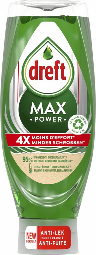 Dreft Max Power Afwasmiddel Original - 8 x 650 ml - Voordeelverpakking