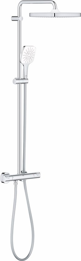 GROHE QuickFix Vitalio Start 250 Regendouche - □ 25 cm - Vierkant - Met thermostaatkraan - Chroom - EcoJoy handdouche