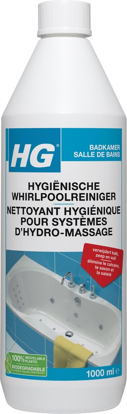 HG hyginische whirlpool reiniger - 1L - verwijdert kalk, vet, zeep en olie - veilig in gebruik voor whirlpool