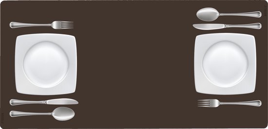 NOOBLU DUBL tafelloper - Senso Chocolate brown - Lengte: 95 cm, Aantal: 1 tafelloper