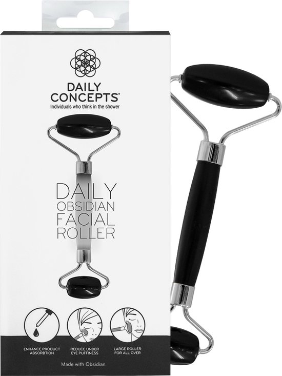 "Daily Concepts" Obsidian Gezichts roller - Verbetert de bloedsomloop - Obsidian Facial Roller