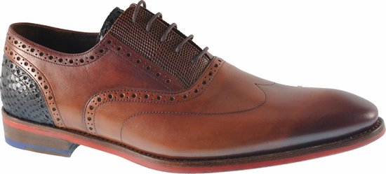 Floris van Bommel Veterschoenen cognac - Maat 42