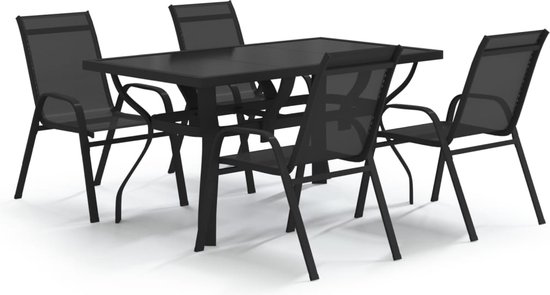 vidaXL-5-delige-Tuinset-zwart