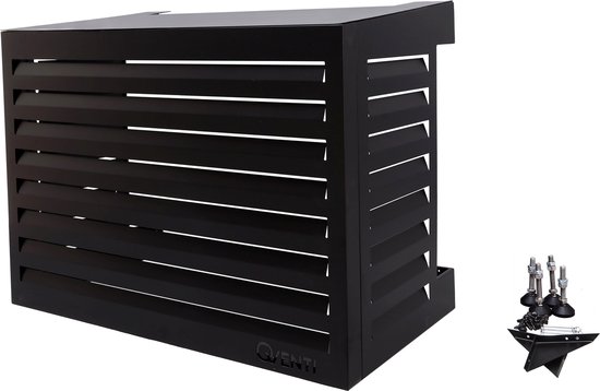 QVENTI - airco & warmtepomp buitenunit omkasting - 100x75x50cm - Zwart - 5 jaar garantie