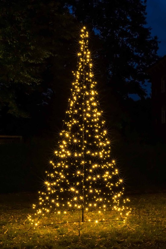 Fairybell LED Kerstboom voor buiten inclusief mast - 300 cm hoog - 480 LEDs - Warm wit