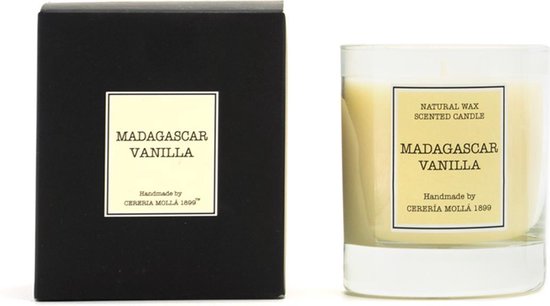 Cereria Mollà 1899 Geurkaars 230g Madagascar Vanilla sojawas katoenen lont 50 branduren ideaal cadeau
