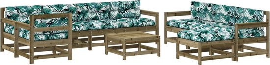 vidaXL-10-delige-Loungeset-met-kussens-geïmpregneerd-grenenhout