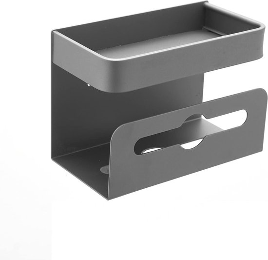 Zelfklevende badkamerhoekplank met deur - Toiletpapier Face Wash Cosmetica Opslag Zwart