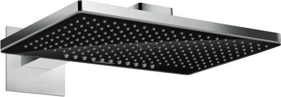 Hansgrohe Rainmaker select 460 2jet hoofddouche wand uitvoering zwart glas, chroom