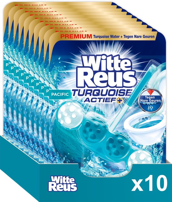 Witte Reus Turquoise Actief Toiletblok - Pacific  - WC Blokjes Voordeelverpakking - 10 stuks