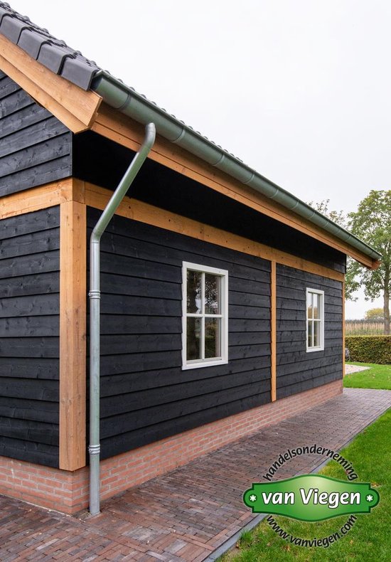 Zinken dakgoot set | Titaan zink | tot 8.5 meter | doe-het-zelf pakket | Geen solderen!