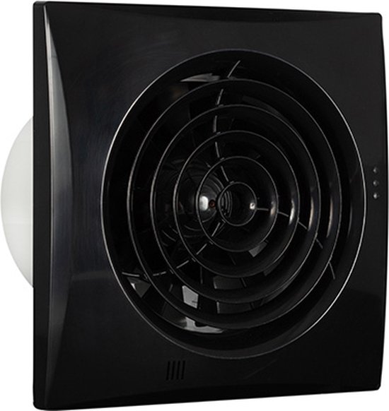 Silencio badkamerventilator zwart Ø125mm met timer en vochtsensor