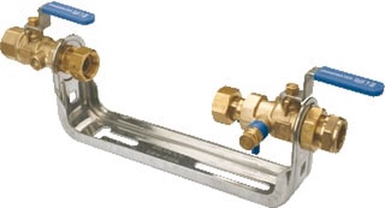Ram watermeterbeugel 3/4x15/22mm bnxknel L=165 m/kogelkranen