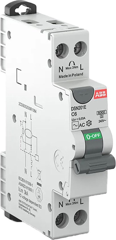 ABB DSN201E Aardlekschakelaar - 2CDB352501R1205 - E2ZB6
