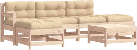 vidaXL-6-delige-Loungeset-met-kussens-massief-hout