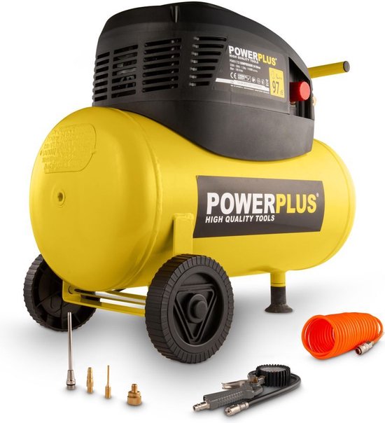 Powerplus POWX1730 Compressor - Luchtcompressor - 1100W - 8 bar - Olievrij - 24L tankinhoud