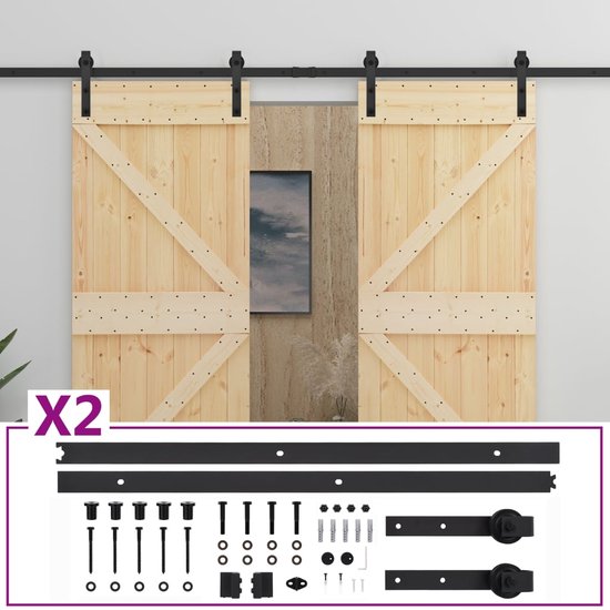 vidaXL-Schuifdeur-met-beslag-100x210-cm-massief-grenenhout