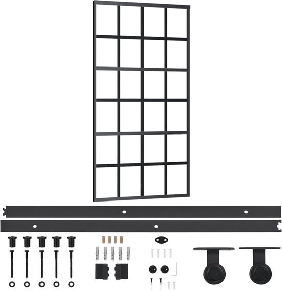 vidaXL-Schuifdeur-met-beslag-102x205-cm-aluminium-en-ESG-glas