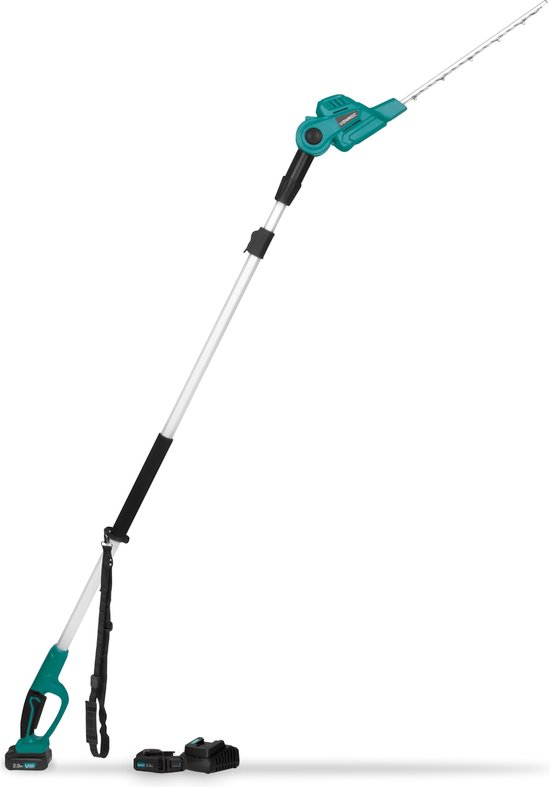 VONROC Telescopische Accu Heggenschaar 20V  - Kantelbaar blad - Traploos verstelbaar van 200 tot 260 cm. (incl. 2x 2.0Ah Accu en snellader)