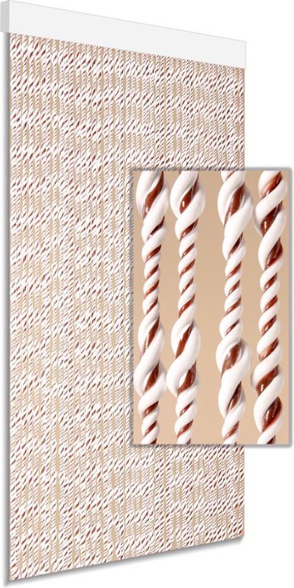 DEGOR Vliegengordijn Ember Bruin-Wit 90x210