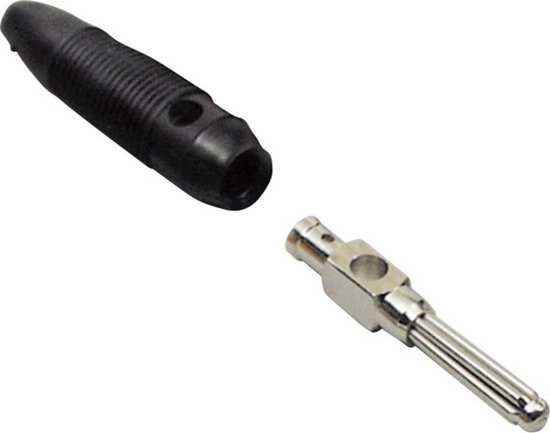 TRU COMPONENTS Pluimstekker Stekker, recht Stift-Ø: 4 mm Zwart 100 stuk(s)