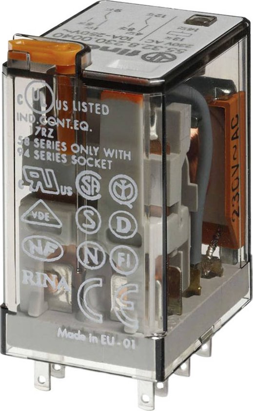 Finder 55.32.8.024.0054 Steekrelais 24 V/AC 10 A 2x wisselcontact 10 stuk(s)