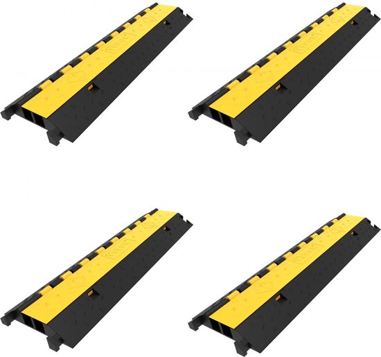 4pcs 2 Channel Rubber Wire Cable Cover Protector Ramp Warehouse School Heavy-Duty