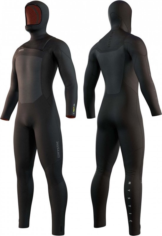 Mystic wetsuits > wetsuits > heren wetsuits Voltt Hooded 6/4/3mm Fzip - Black