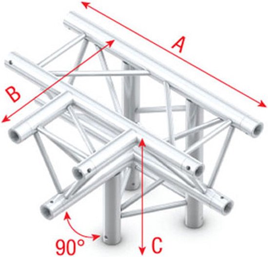 Showtec Truss GT30 Driehoek 020 5-weg kruis