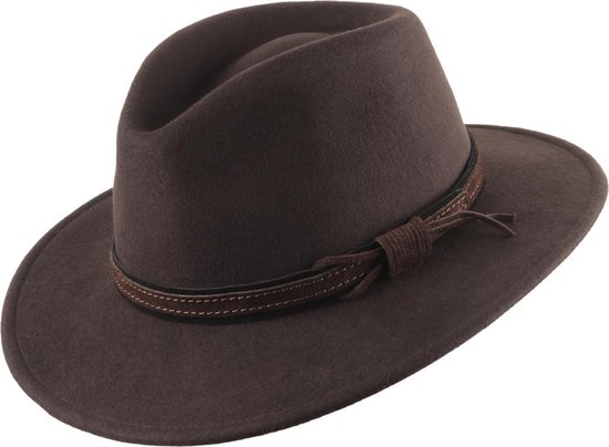 Vilt hoed Scippis Boston bruin, XL