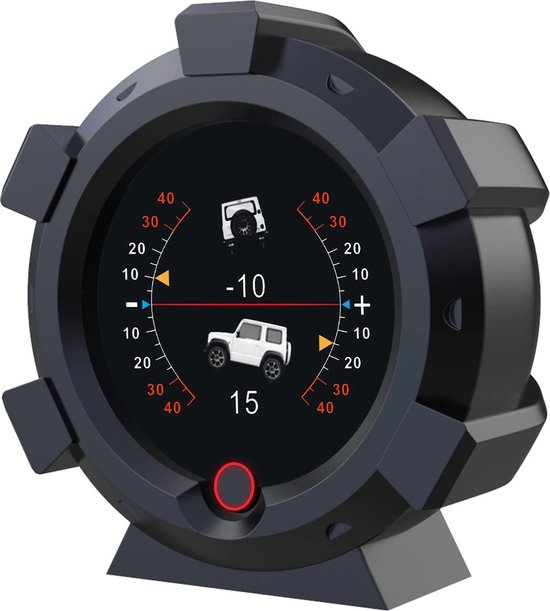 Monitor voor Auto - Hellingmeter - Hoogtemeter - Klok - GPS & Snelheidsmeter in 1 - Dashboard Montage - Zwart - Auto